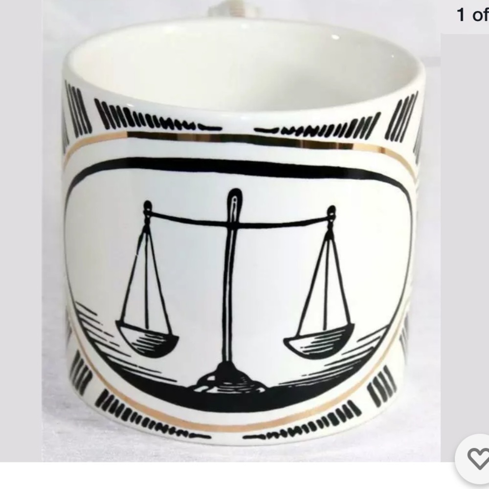 NIB Sir Madam Libra Pattern Large Oversized mug